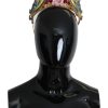 Women Dolce & Gabbana Women'S Headbands | Dolce & Gabbana Gold Brass Floral Crystals Led Lights Crown Tiara Diad