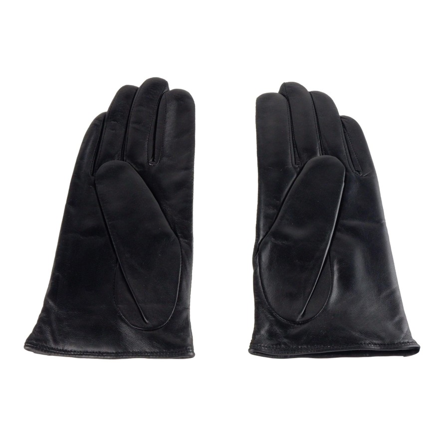 Women Cavalli Class Women'S Gloves | Cavalli Class Chic Blue And Black Lambskin Leather Gloves