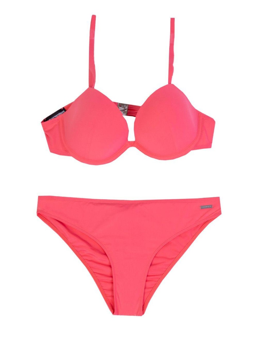 Women Emporio Armani Women'S Swimwear | Emporio Armani Underwire Bikini Triangle Bikini In Fuxia