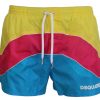 Men Dsquared² Men'S Swimwear | Dsquared Multicolor Logo Print Men Beachwear Shorts Swimwear