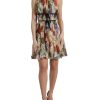 Women Dolce & Gabbana Women'S Dresses | Dolce & Gabbana Beige Floral Sleeveless A-Line Mini Dress