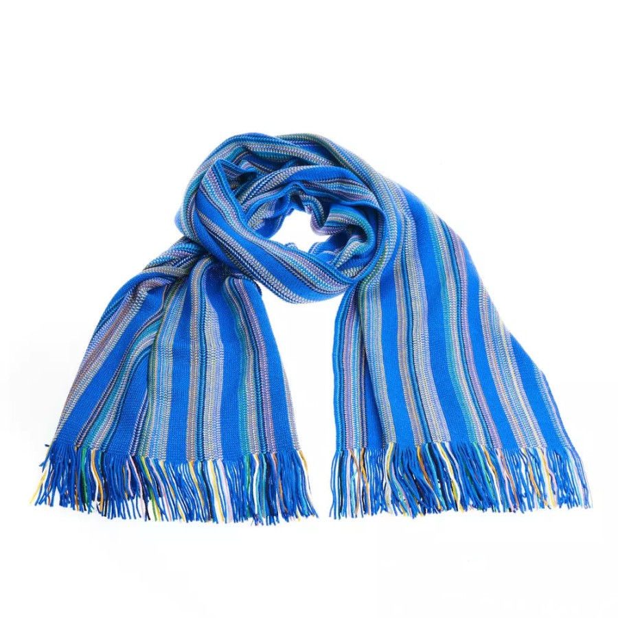 Men Missoni Men'S Scarves | Missoni Geometric Pattern Fringe Scarf In Vibrant Hues