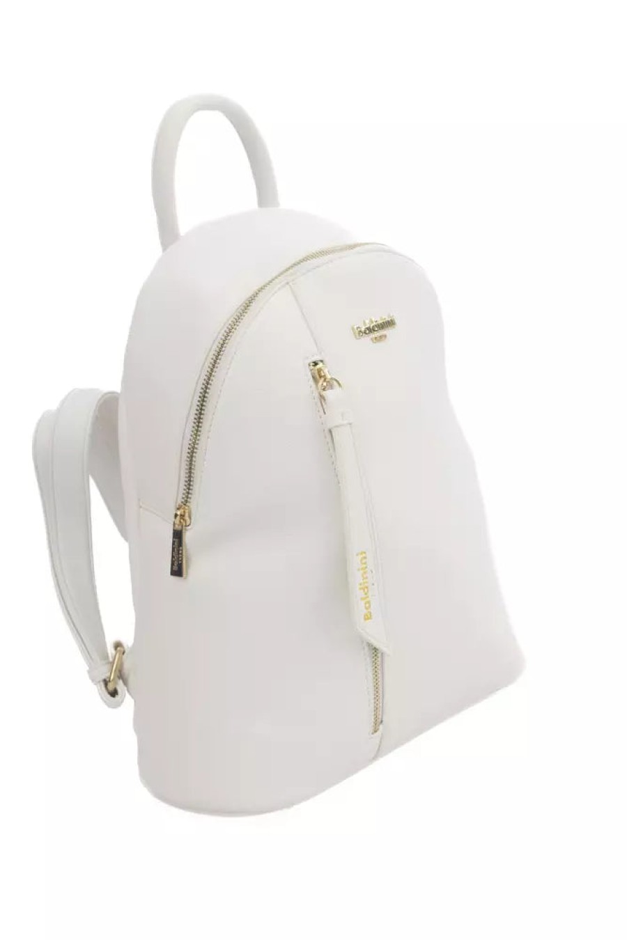 Women Baldinini Trend Women Backpacks | Baldinini Trend Chic White Golden Detail Backpack