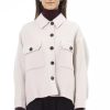 Women Alpha Studio Women'S Suits & Blazers | Alpha Studio Elegant Wool Shirt Jacket In Pristine White