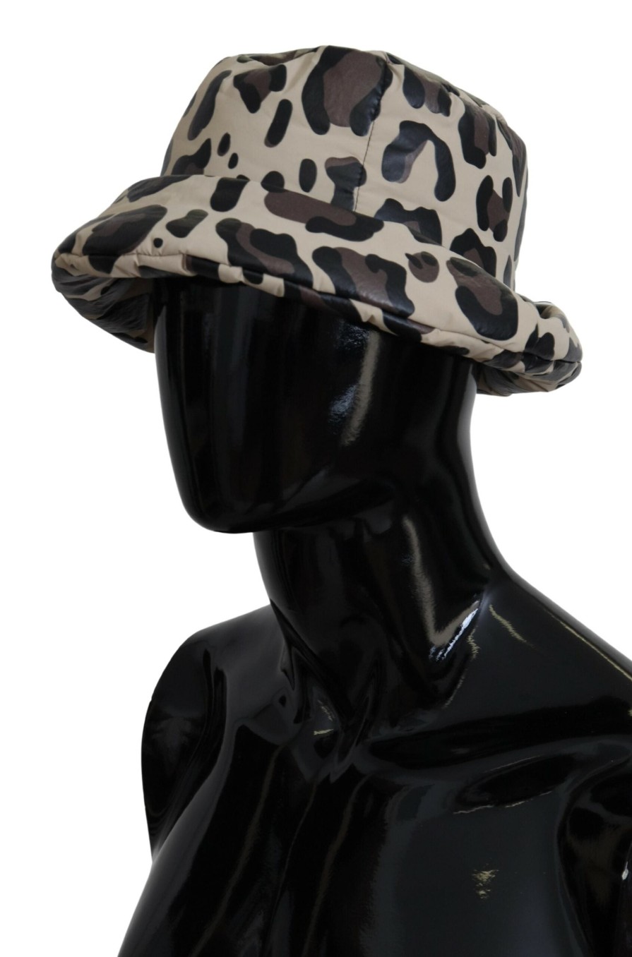 Men Dolce & Gabbana Men'S Hats & Caps | Dolce & Gabbana Multicolor Leopard Print Capello Men Bucket Cap Hat