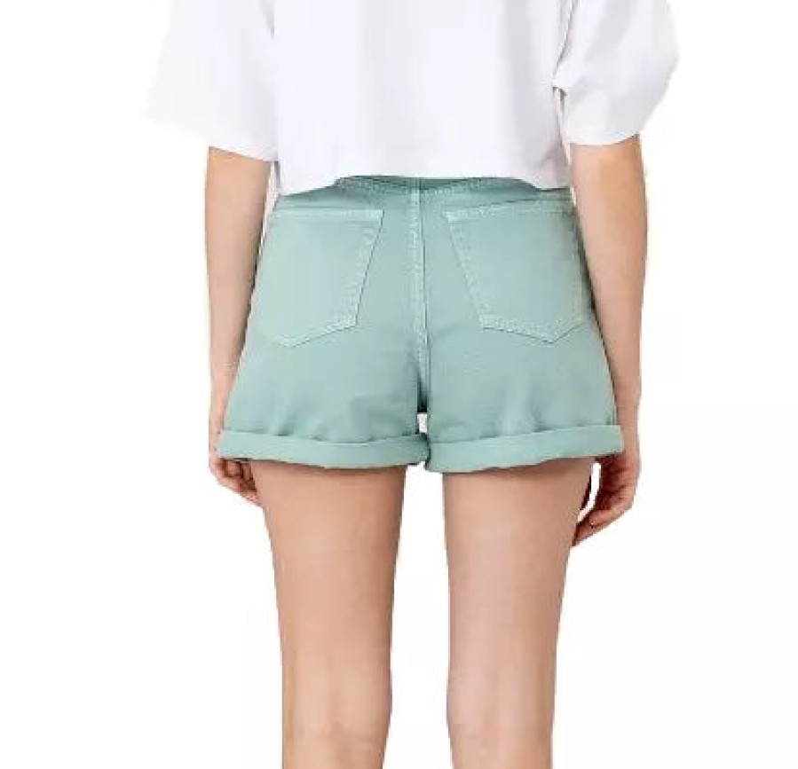 Women Hinnominate Women'S Shorts | Hinnominate Chic Green Cotton Shorts With Classic Five-Pocket Design