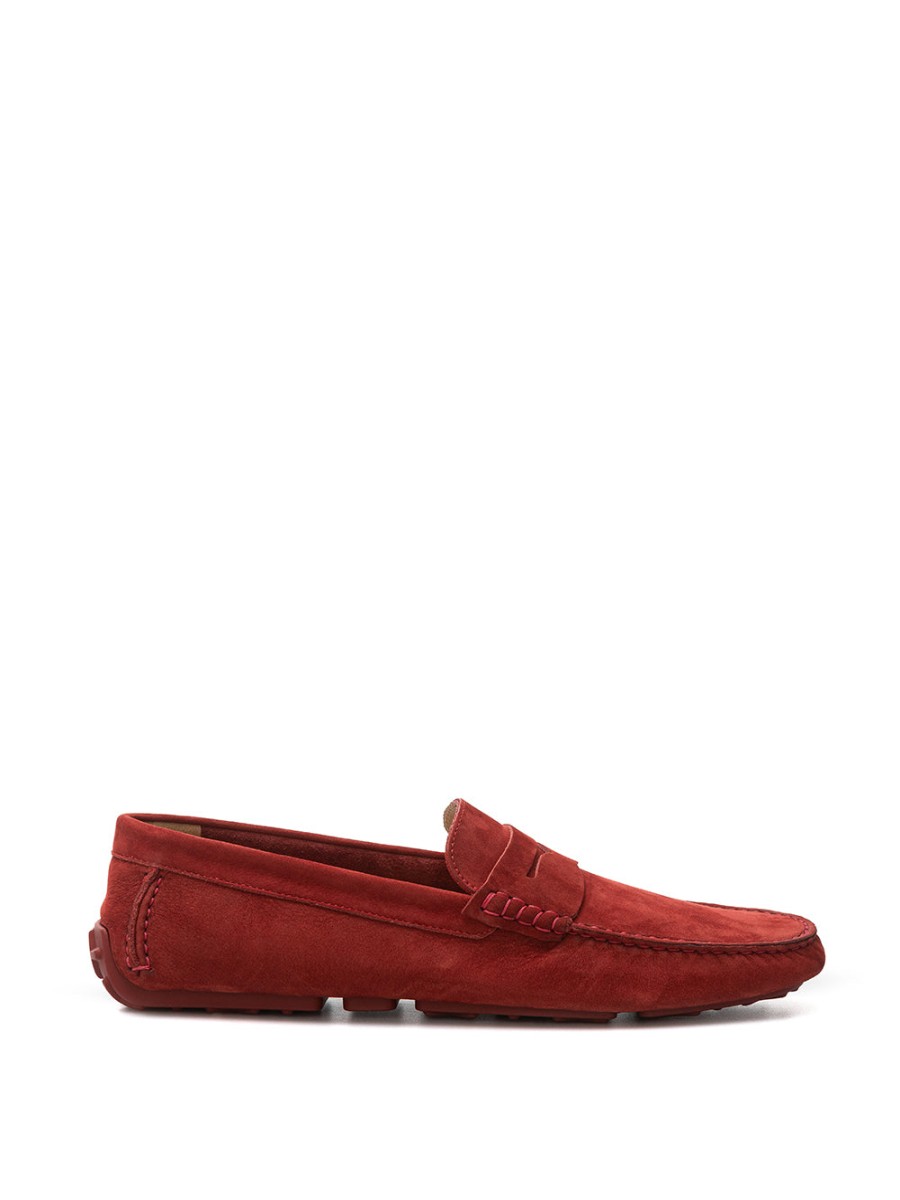 Men Bally Men'S Loafers | Bally Bordeaux Penny Loafer In Suede