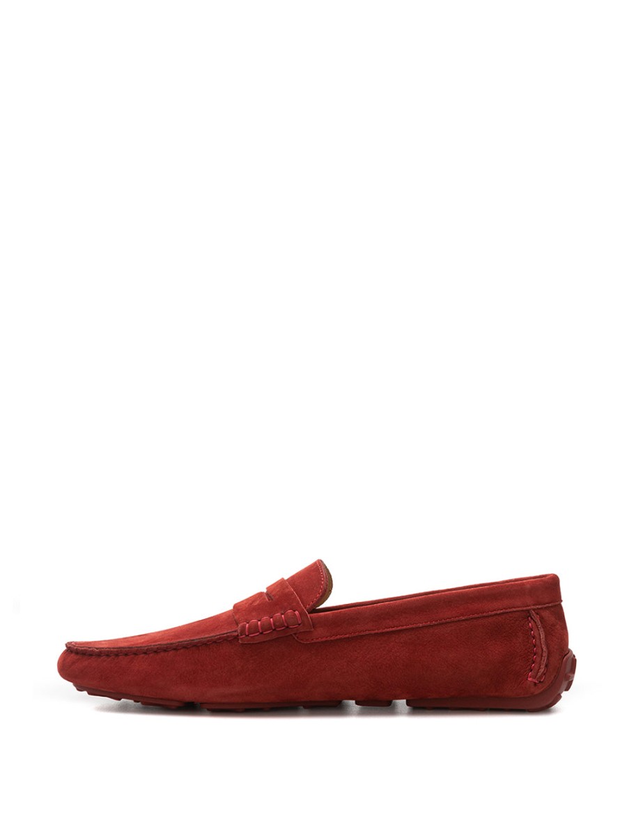 Men Bally Men'S Loafers | Bally Bordeaux Penny Loafer In Suede