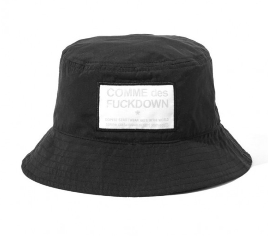 Women Comme Des Fuckdown Women'S Hats | Comme Des Fuckdown Reversible Logo Cap In Black