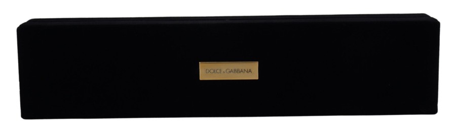 Women Dolce & Gabbana Women'S Others Accessories | Dolce & Gabbana Black Velvet Logo Plaque Storage Bracelet Jewelry Box