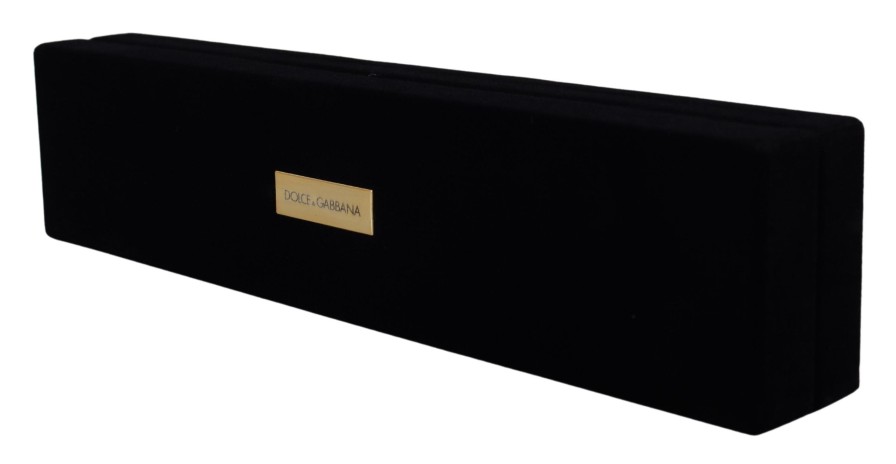 Women Dolce & Gabbana Women'S Others Accessories | Dolce & Gabbana Black Velvet Logo Plaque Storage Bracelet Jewelry Box