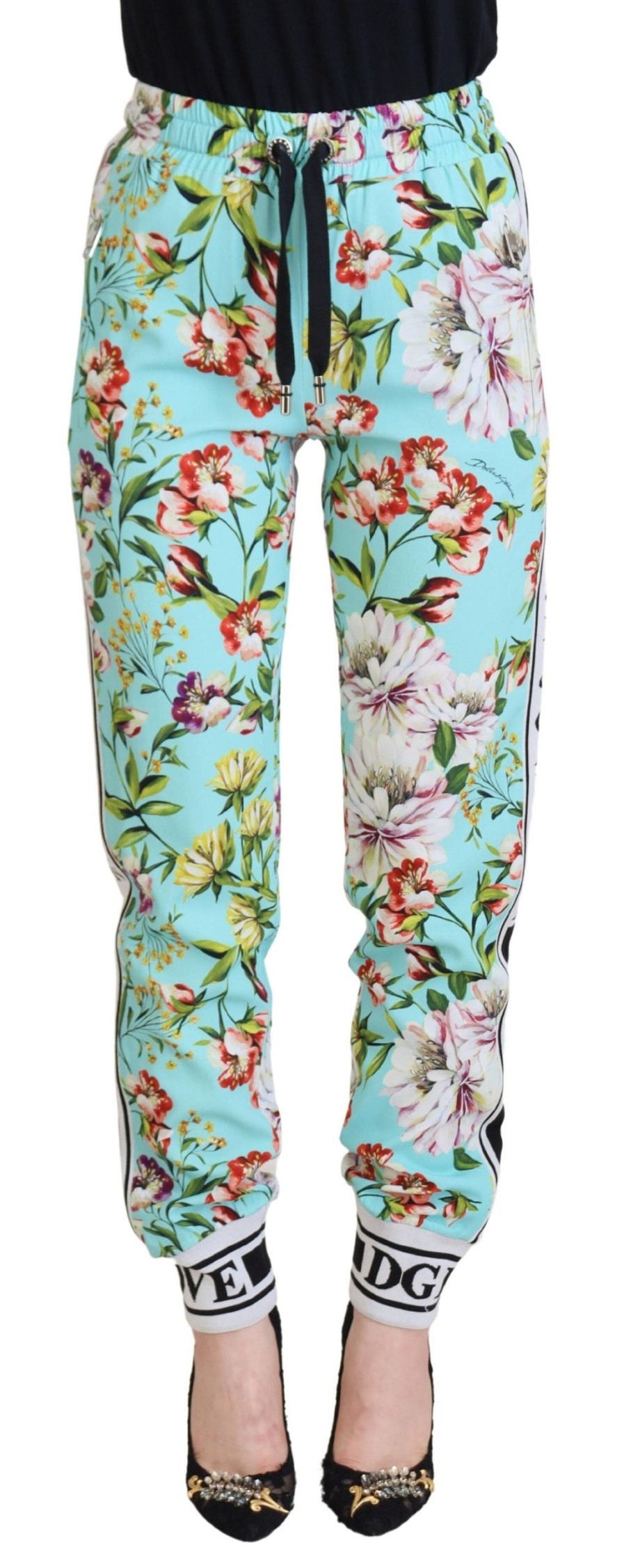 Women Dolce & Gabbana Women'S Pants & Jeans | Dolce & Gabbana Multicolor Floral Sweatpants Pants