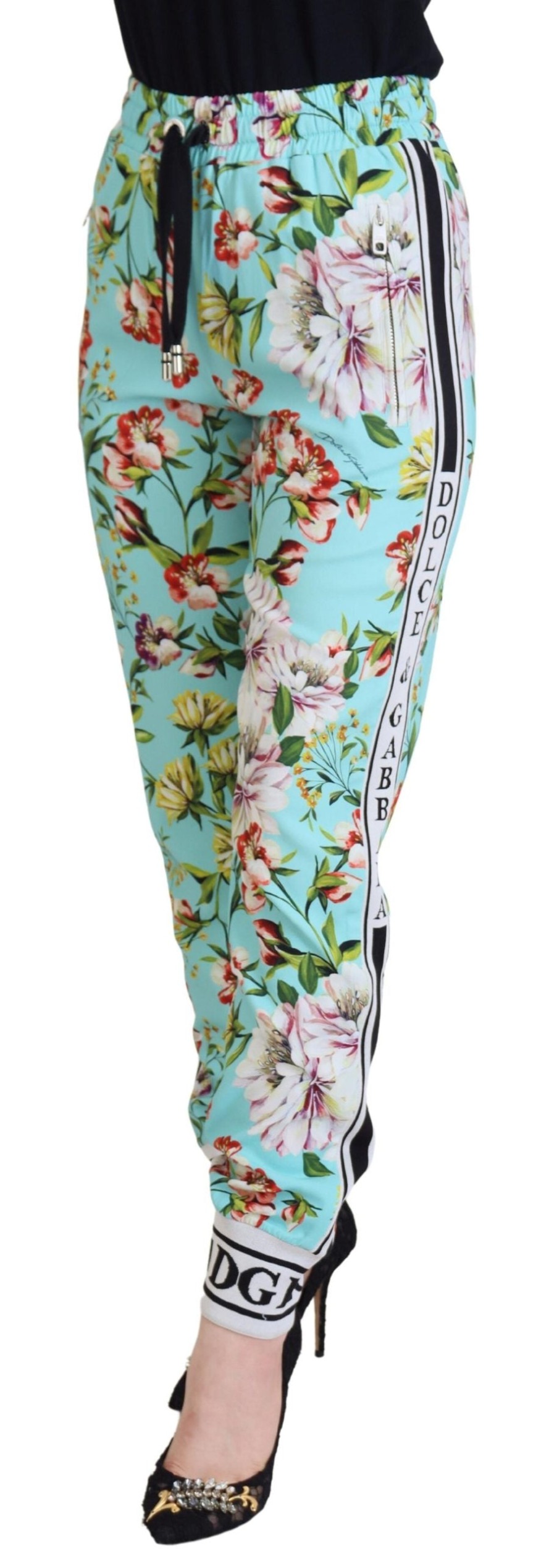 Women Dolce & Gabbana Women'S Pants & Jeans | Dolce & Gabbana Multicolor Floral Sweatpants Pants