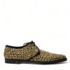 Men Dolce & Gabbana Men'S Formal | Dolce & Gabbana Black Gold Embellished Derby Dress Shoes