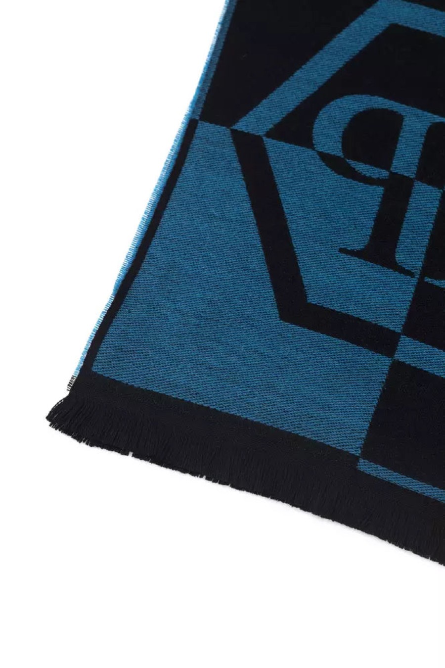 Men Philipp Plein Men'S Scarves | Philipp Plein Elegant Fringed Blue Scarf