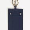 Men Trussardi Men'S Keychains | Trussardi Elegant Leather Badge Holder With Key Ring