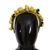 Women Dolce & Gabbana Women'S Headbands | Dolce & Gabbana Yellow Lemons Sicily Crystal Diadem Tiara Headband