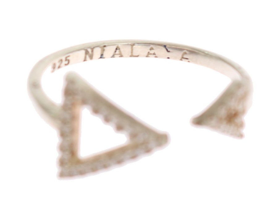 Women Nialaya Women'S Rings | Nialaya Silver Clear Cz Arrow 925 Silver Ring