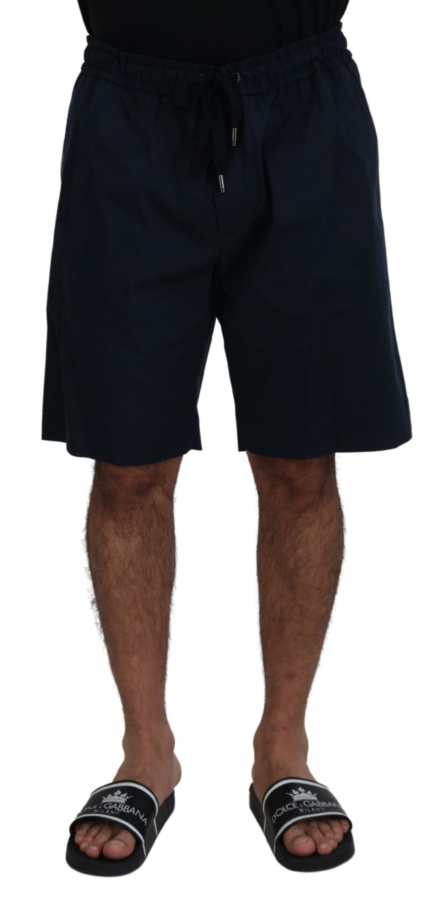 Men Dolce & Gabbana Men'S Shorts | Dolce & Gabbana Blue Bermuda Mid Waist Casual Shorts