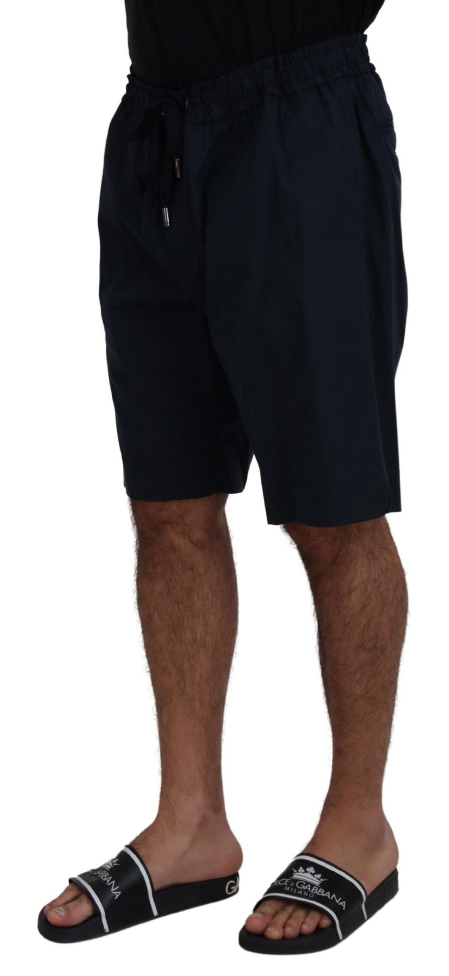 Men Dolce & Gabbana Men'S Shorts | Dolce & Gabbana Blue Bermuda Mid Waist Casual Shorts