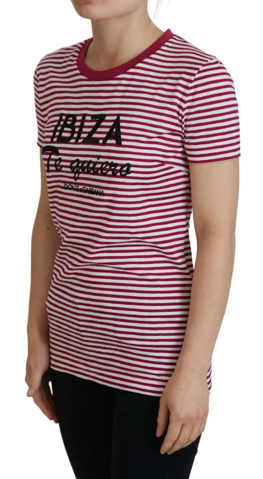 Women Dolce & Gabbana Women'S Tops & T-Shirts | Dolce & Gabbana White Pink Ibiza Exclusive T-Shirt