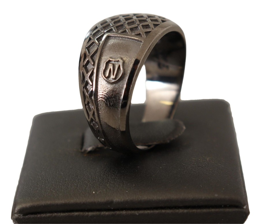 Men Nialaya Men'S Rings | Nialaya Rhodium 925 Sterling Silver Mens Ring