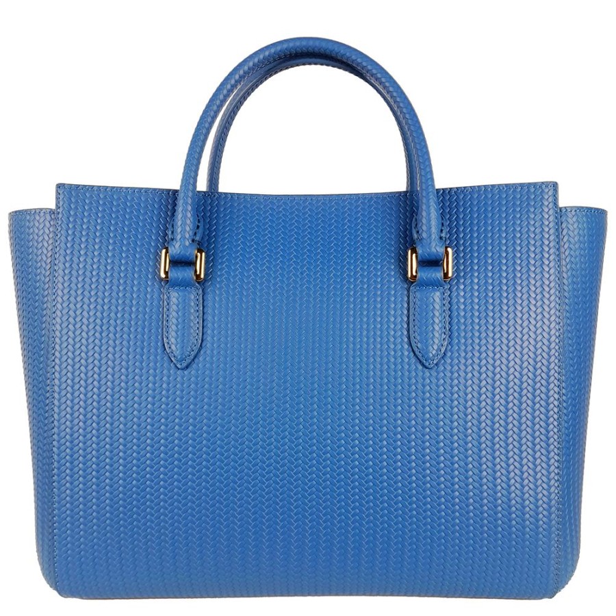 Women Baldinini Trend Women'S Handbags | Baldinini Trend Elegant Calfskin Woven Handbag