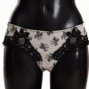 Women Dolce & Gabbana Women'S Underwear | Dolce & Gabbana White Floral Lace Satin Briefs Underwear