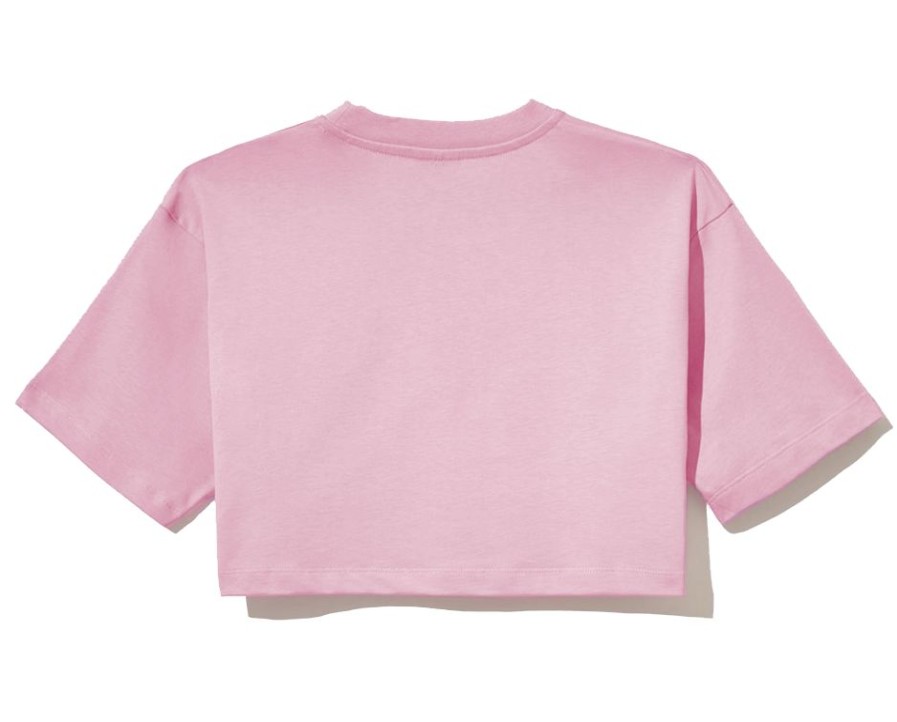 Women Comme Des Fuckdown Women'S Tops & T-Shirts | Comme Des Fuckdown Pink Short Sleeve Logo Tee