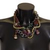 Women Dolce & Gabbana Women'S Necklaces | Dolce & Gabbana Gold Brass Sicily Floral Crystal Statement Necklace