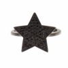 Women Nialaya Women'S Rings | Nialaya Black Cz Star 925 Silver Womens Ring