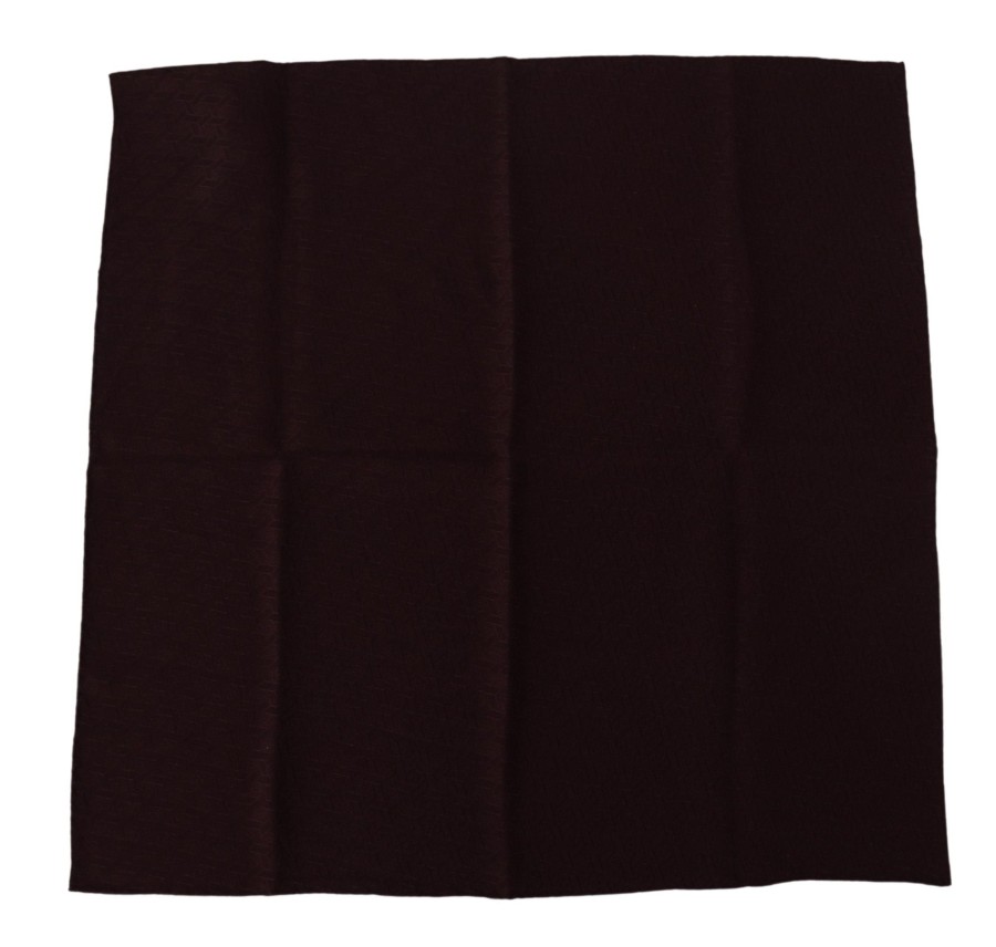 Men Dolce & Gabbana Men'S Handkerchief | Dolce & Gabbana Brown Silk Blend Square Wrap Handkerchief Scarf