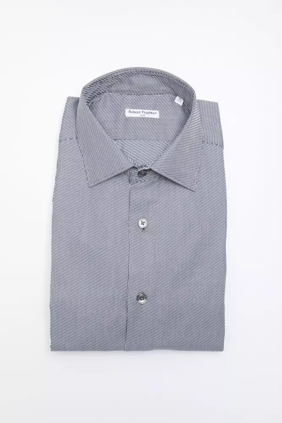 Men Robert Friedman Men'S Shirts | Robert Friedman Chic Slim Collar Cotton Shirt - Medium Men'S Blue