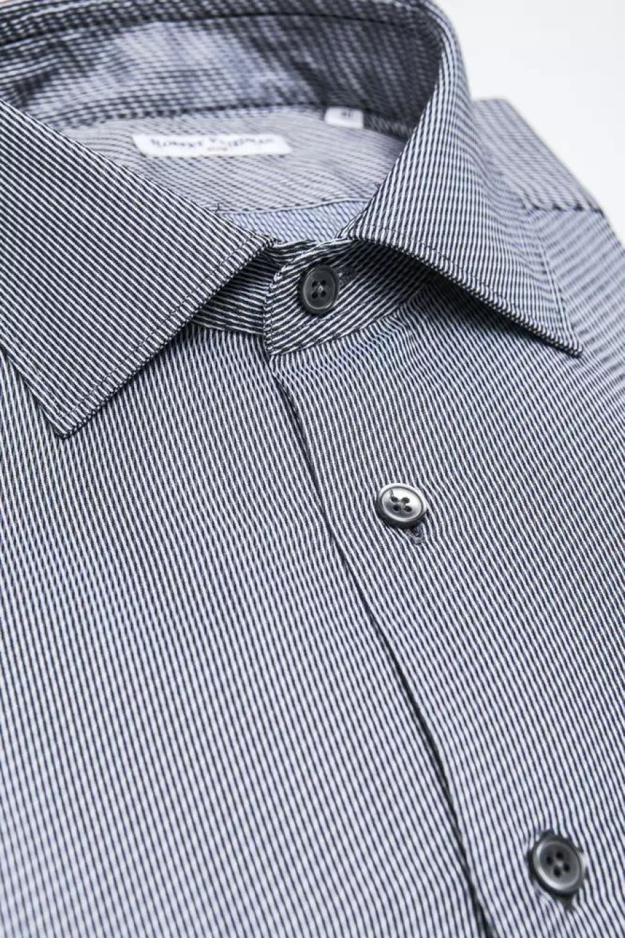 Men Robert Friedman Men'S Shirts | Robert Friedman Chic Slim Collar Cotton Shirt - Medium Men'S Blue