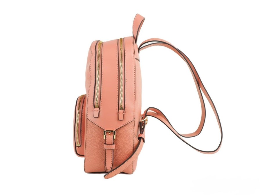 Women Michael Kors Women Backpacks | Michael Kors Jaycee Medium Sherbert Pebbled Leather Zip Pocket Backpac