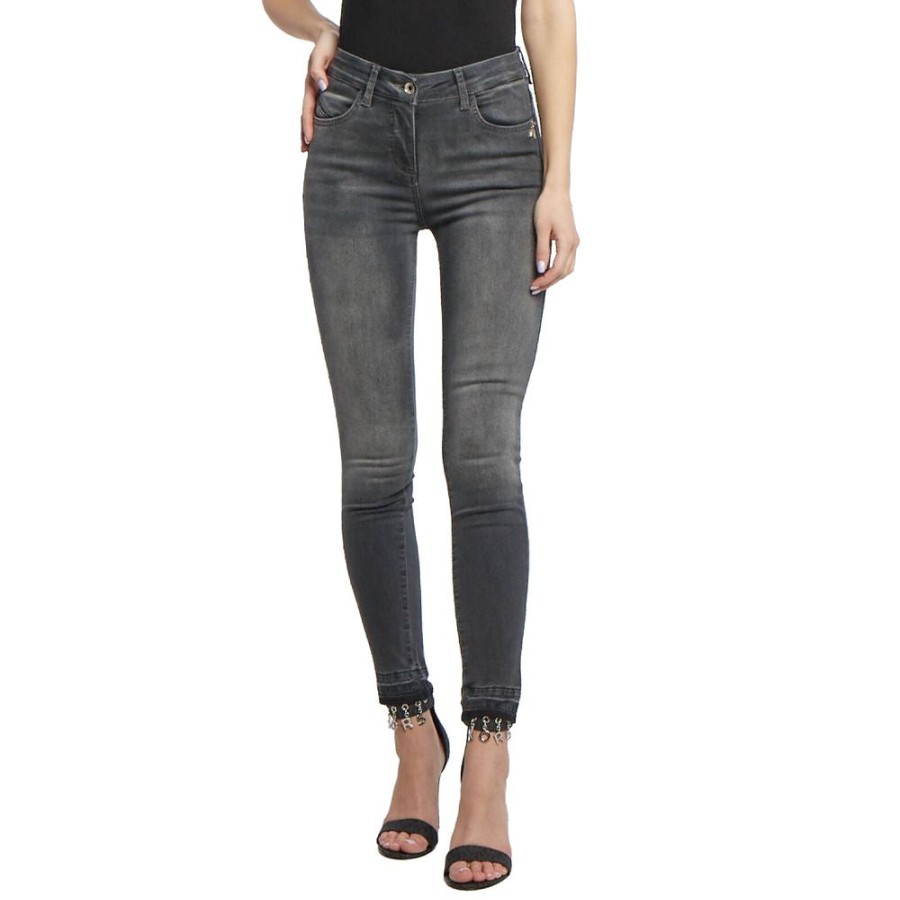 Women Patrizia Pepe Women'S Pants & Jeans | Patrizia Pepe Gray Cotton Jeans & Pant