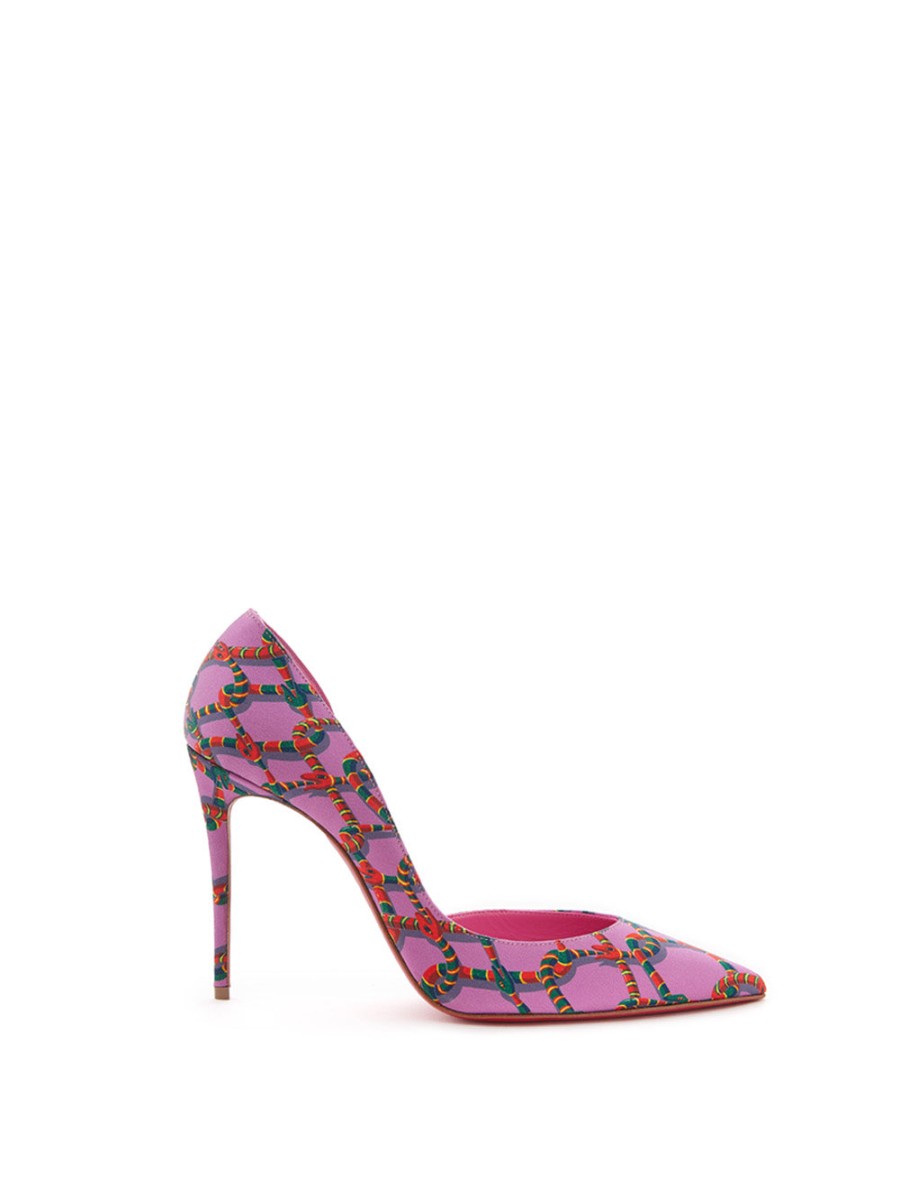 Women Christian Louboutin Women'S Pumps | Christian Louboutin Iriza 10 Decollete In Pink Satin