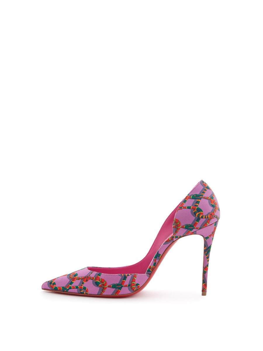 Women Christian Louboutin Women'S Pumps | Christian Louboutin Iriza 10 Decollete In Pink Satin