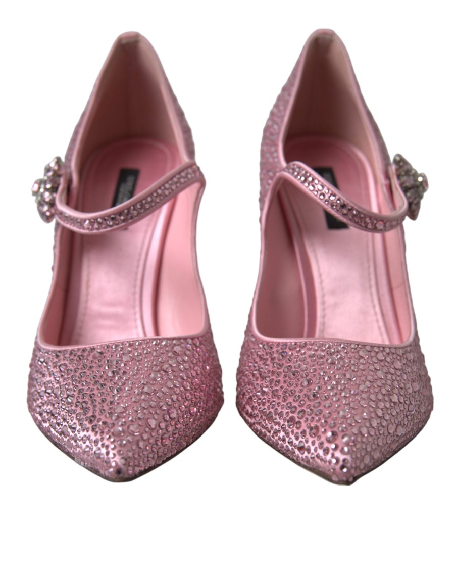 Women Dolce & Gabbana Women'S Pumps | Dolce & Gabbana Pink Strass Crystal Heels Pumps Shoes