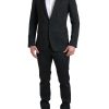 Men Dolce & Gabbana Men'S Suits | Dolce & Gabbana Black 2 Piece Single Breasted Martini Suit